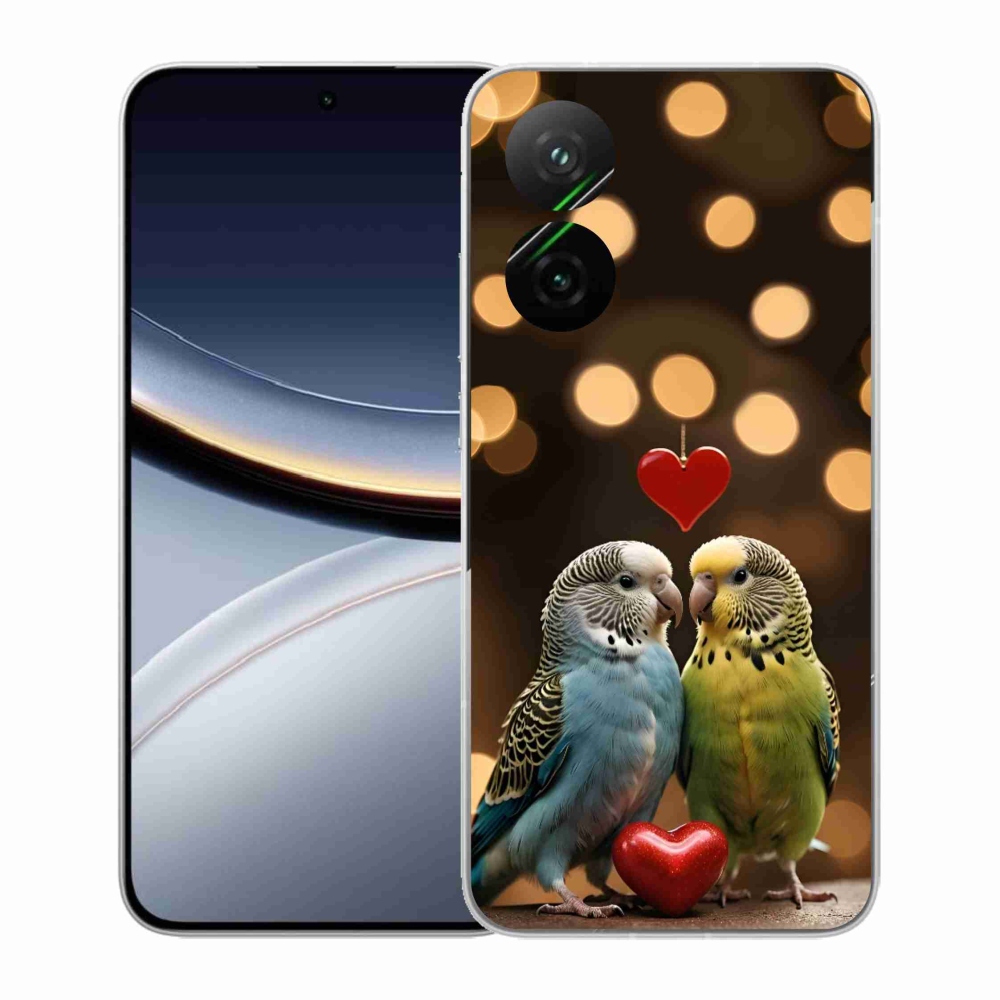 Gél borítás mmCase a Xiaomi Poco F7 5G-hez - szerelmes papagájok