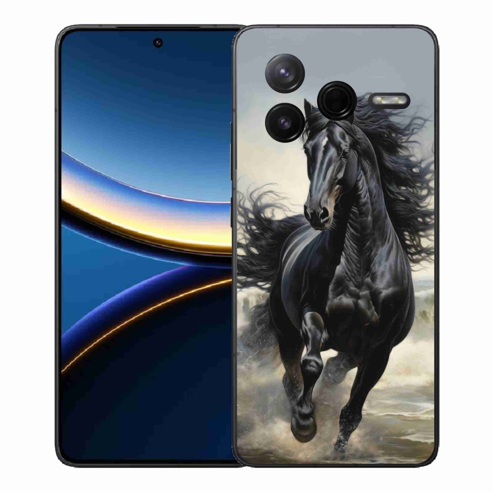 Gél borítás mmCase a Xiaomi Poco F7 Pro számára - futó fekete ló