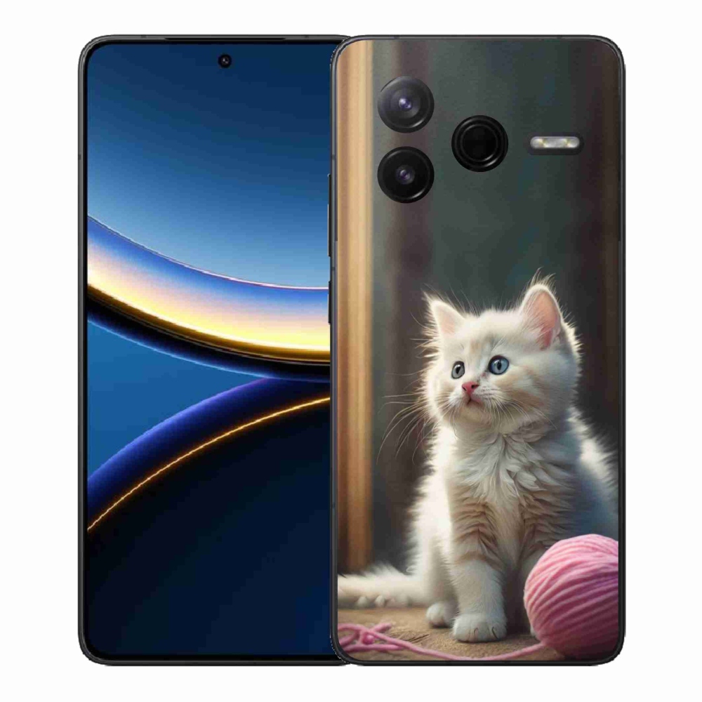 Gél borítás mmCase a Xiaomi Poco F7 Pro számára - fehér cica 2