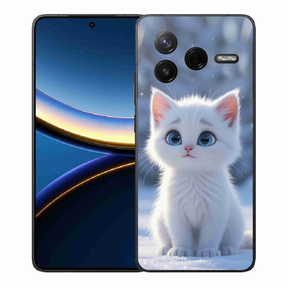 Gél borítás mmCase a Xiaomi Poco F7 Pro számára - fehér cica 3