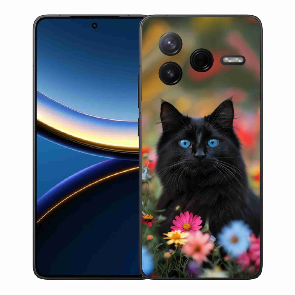 Gél borítás mmCase a Xiaomi Poco F7 Pro számára - fekete cica 4