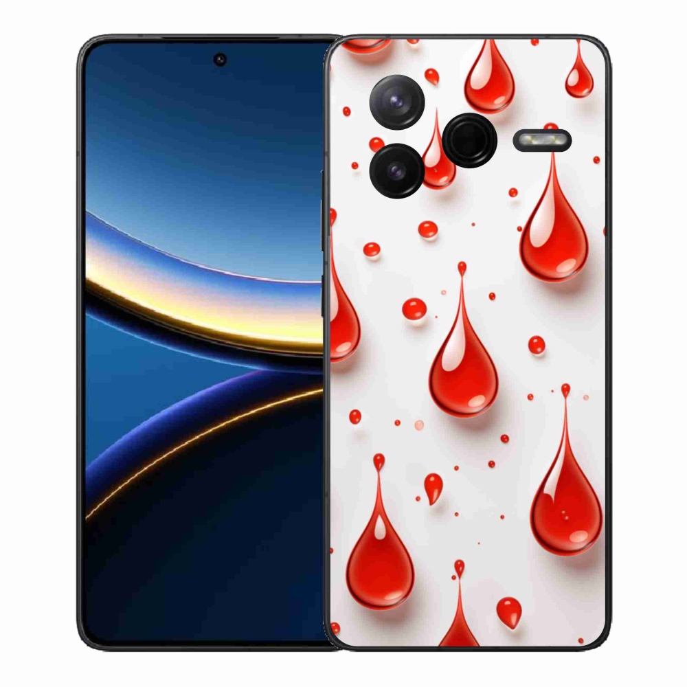 Gél borítás mmCase a Xiaomi Poco F7 Pro számára - piros cseppek