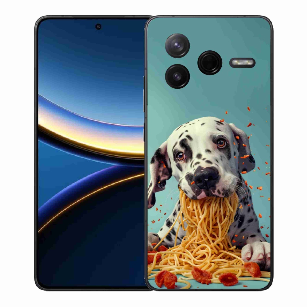 Gél borítás mmCase a Xiaomi Poco F7 Pro számára - dalmatin és spagetti