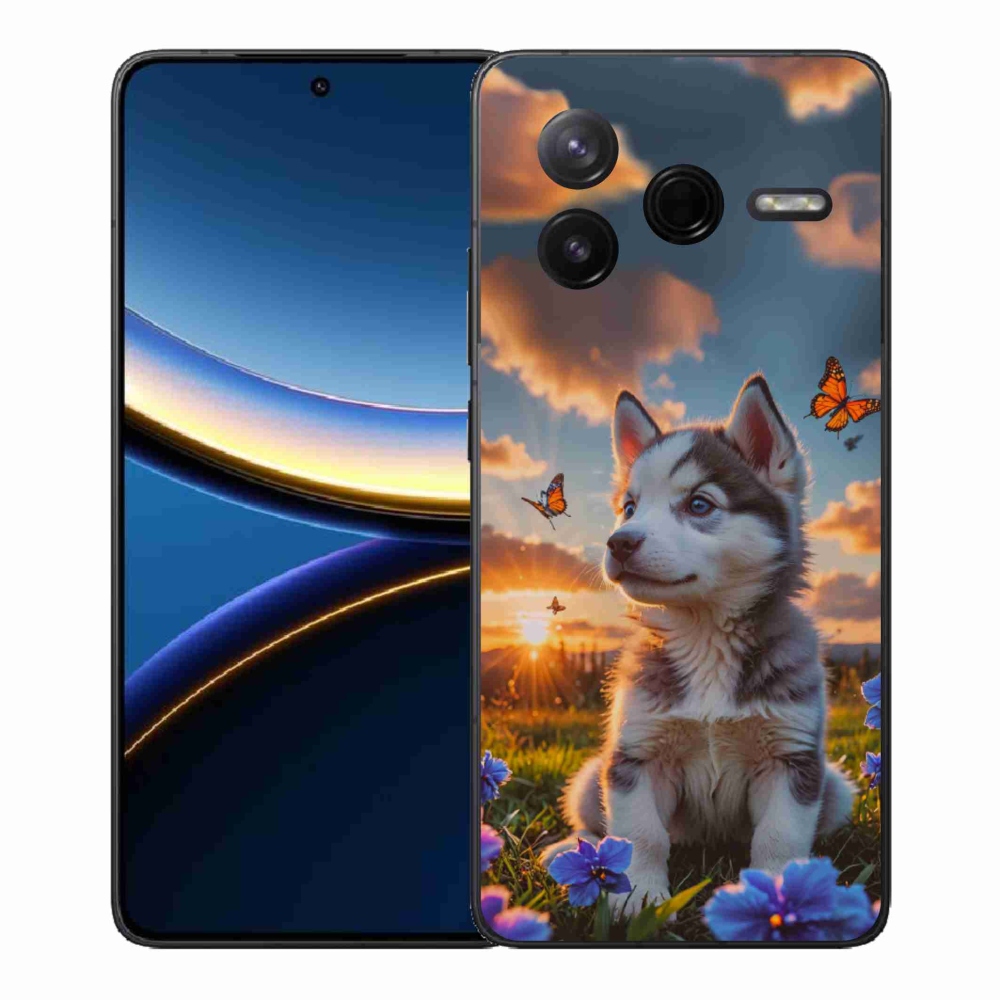 Gél borítás mmCase a Xiaomi Poco F7 Pro számára - husky a naplementében