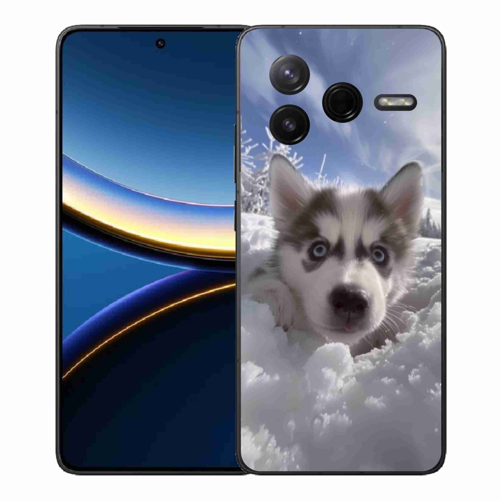 Gél borítás mmCase a Xiaomi Poco F7 Pro számára - husky a hóban