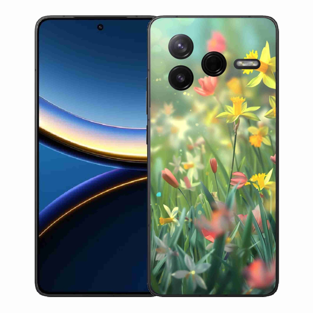 Gél borítás mmCase a Xiaomi Poco F7 Pro számára - tavaszi virágok