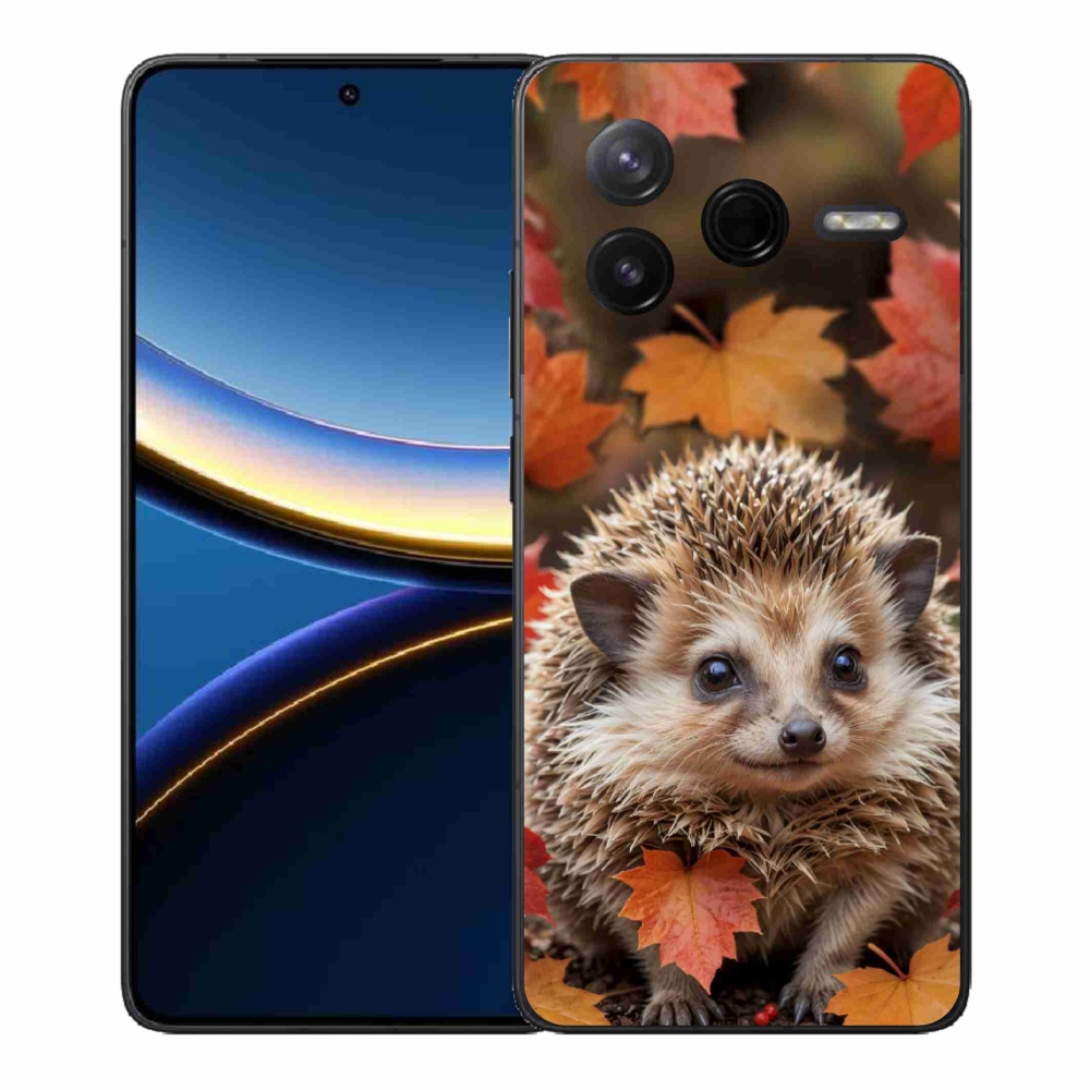 Gél borító mmCase a Xiaomi Poco F7 Pro számára - sün a levelekben