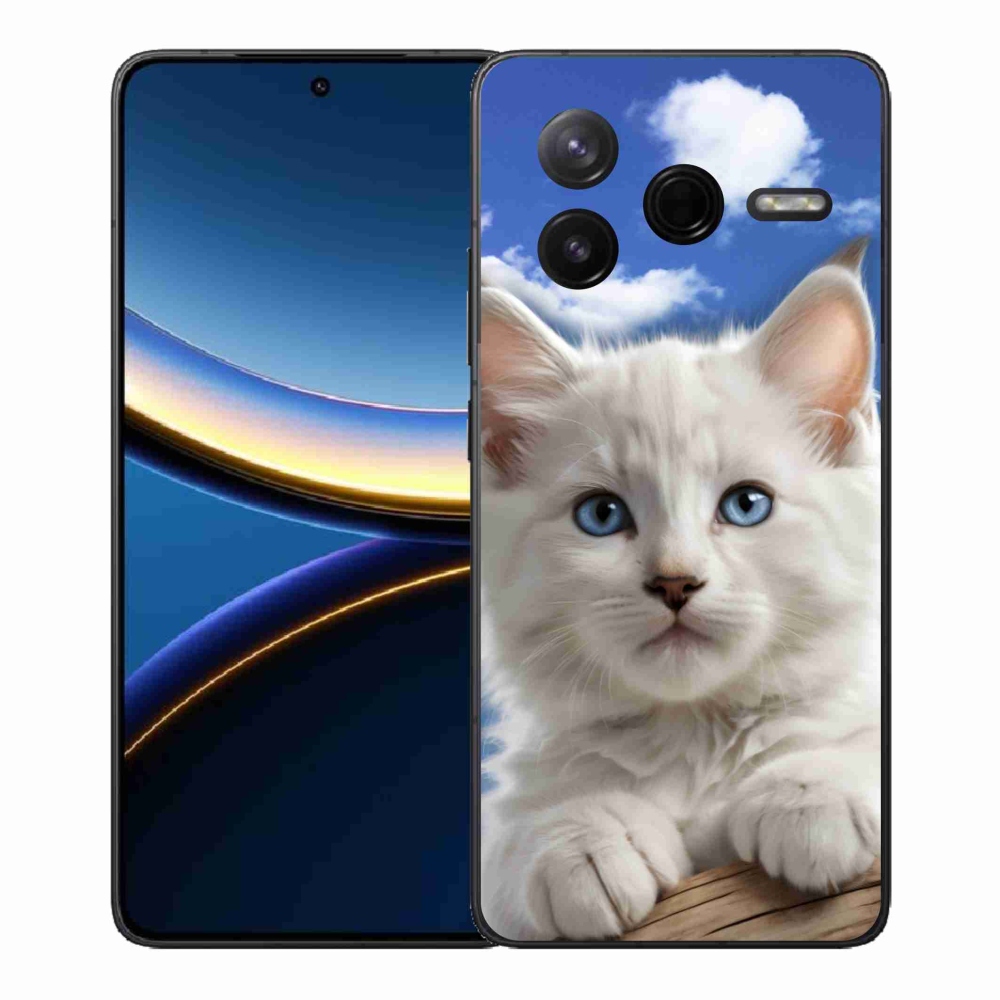 Gél borítás mmCase a Xiaomi Poco F7 Pro számára - cica és felhők