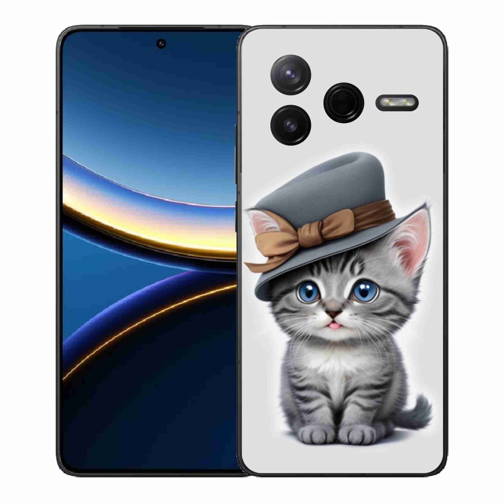 Gél borítás mmCase a Xiaomi Poco F7 Pro számára - cica sapkával