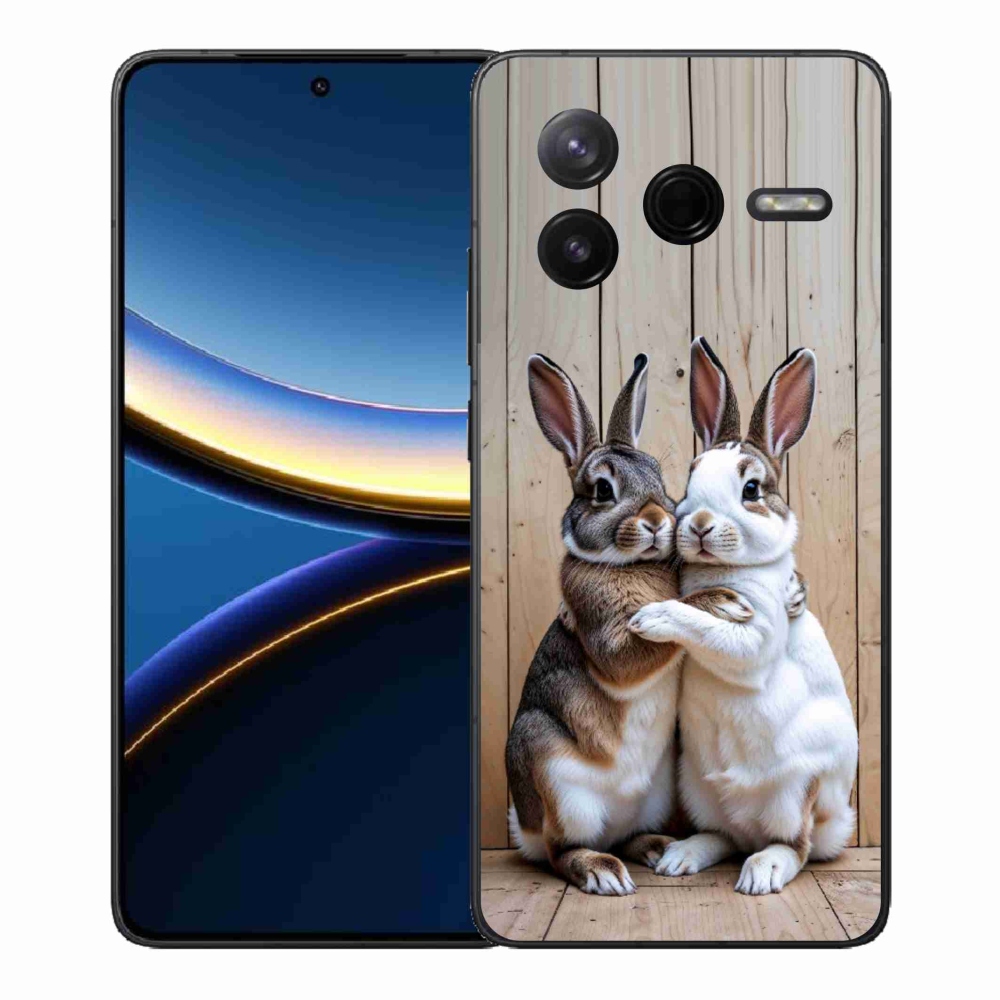 Zselés borítás mmCase a Xiaomi Poco F7 Pro számára - nyúlpár