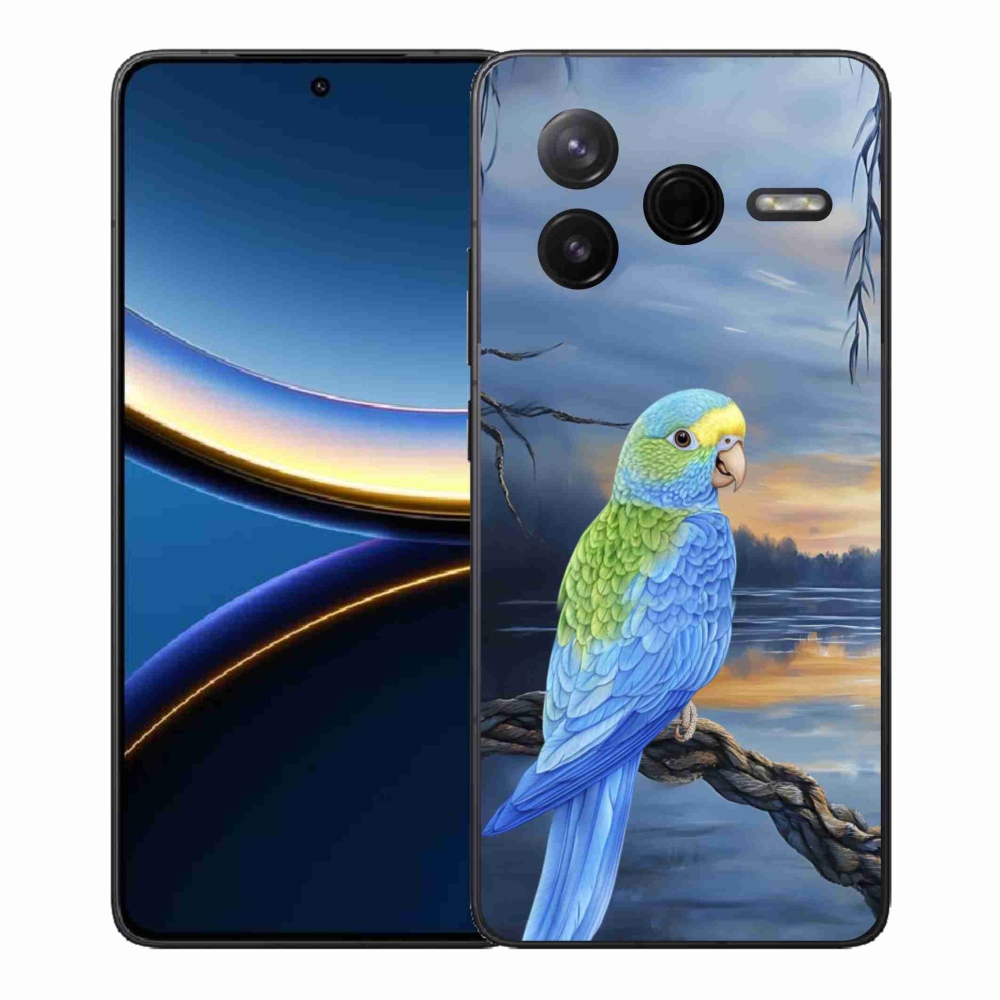 Gél borítás mmCase a Xiaomi Poco F7 Pro készülékhez - kék papagáj