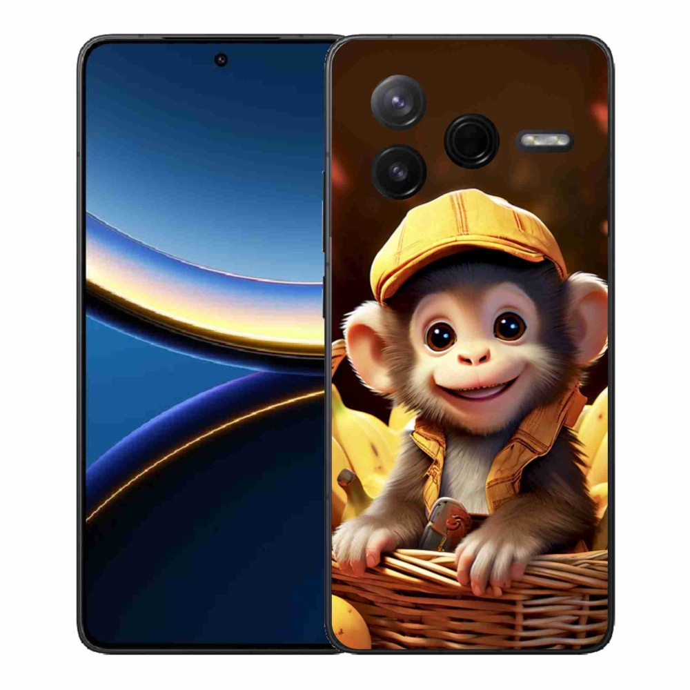Gél borítás mmCase a Xiaomi Poco F7 Pro számára - majom a kosárban