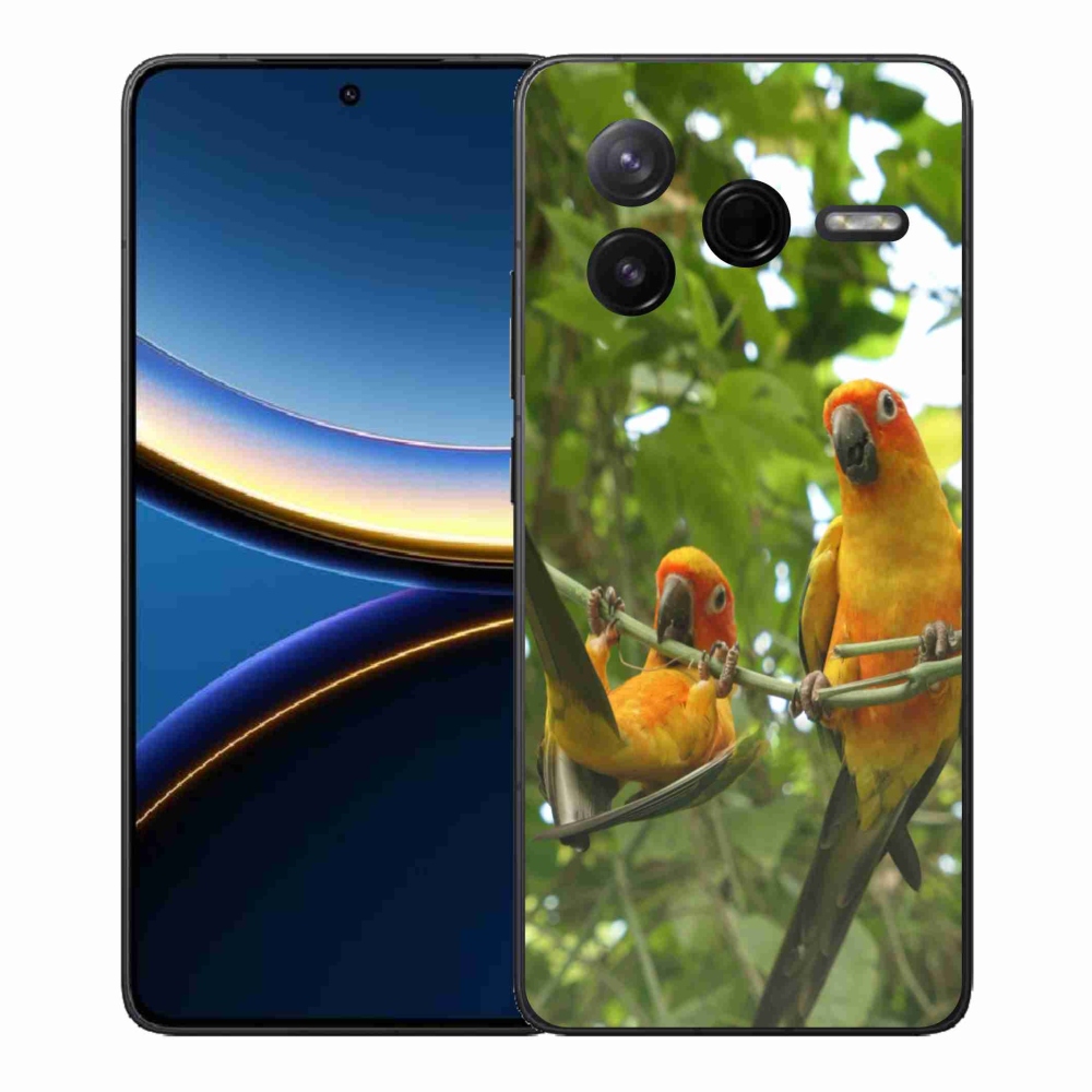 Gél borítás mmCase a Xiaomi Poco F7 Pro számára - papagájok aratingy