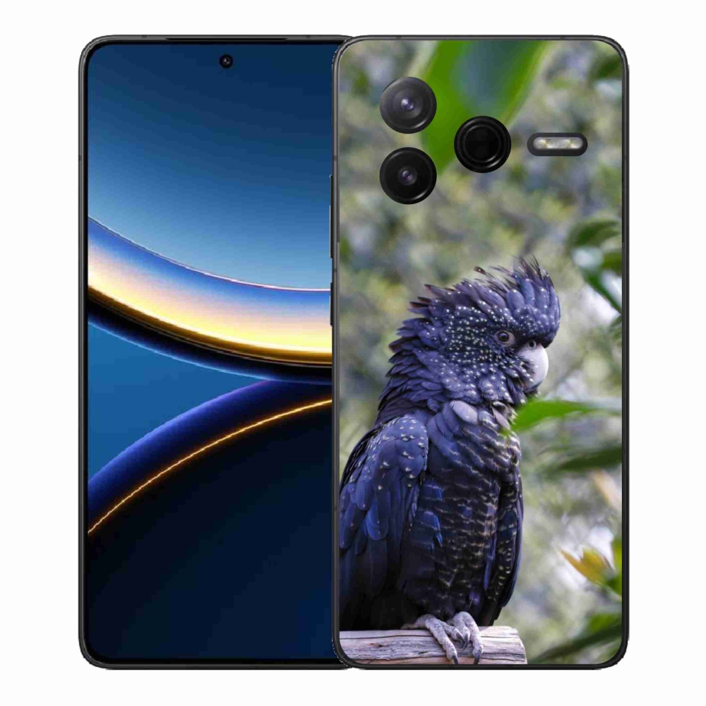 Gél borítás mmCase a Xiaomi Poco F7 Pro készülékhez - papagáj kakadu fekete