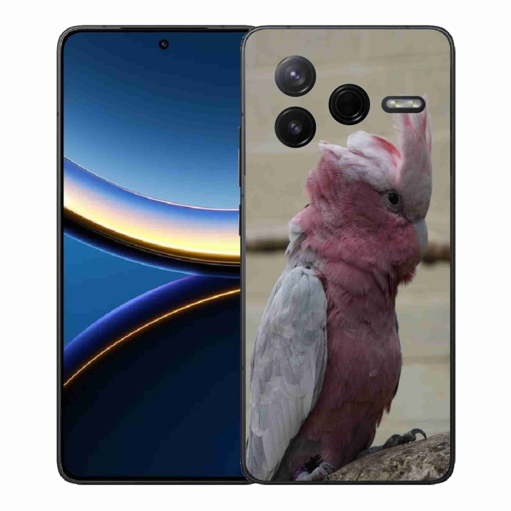 Gél borítás mmCase a Xiaomi Poco F7 Pro készülékhez - papagáj kakadu rózsaszínű