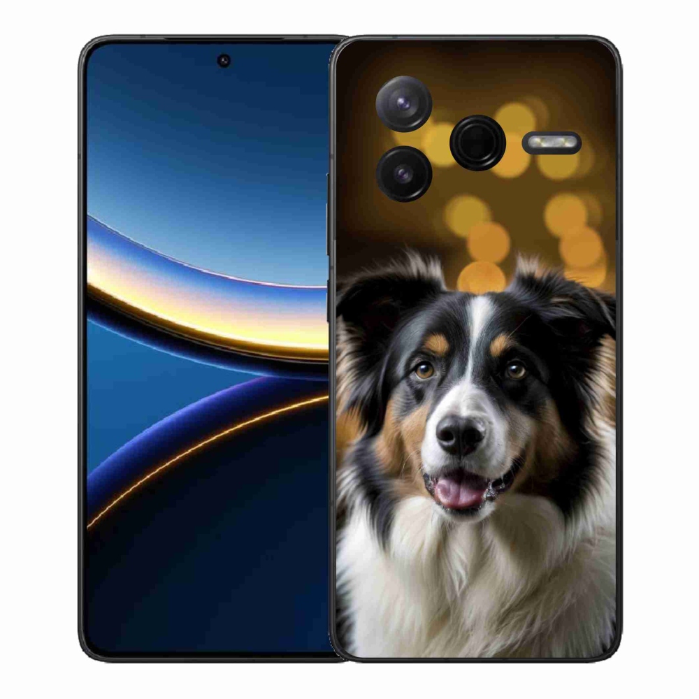 Gél borítás mmCase a Xiaomi Poco F7 Pro számára - mosolygó ausztrál juhászkutya