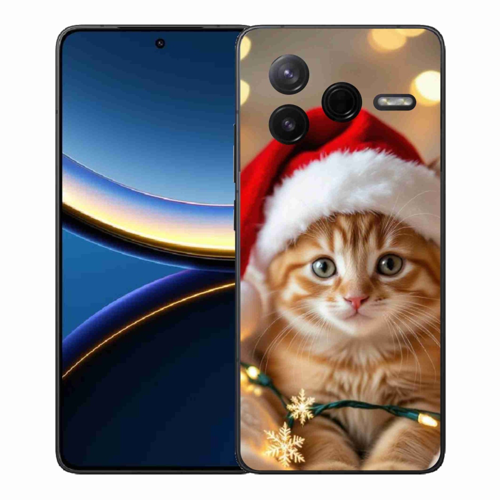 Gél borítás mmCase a Xiaomi Poco F7 Pro számára - Karácsonyi cica