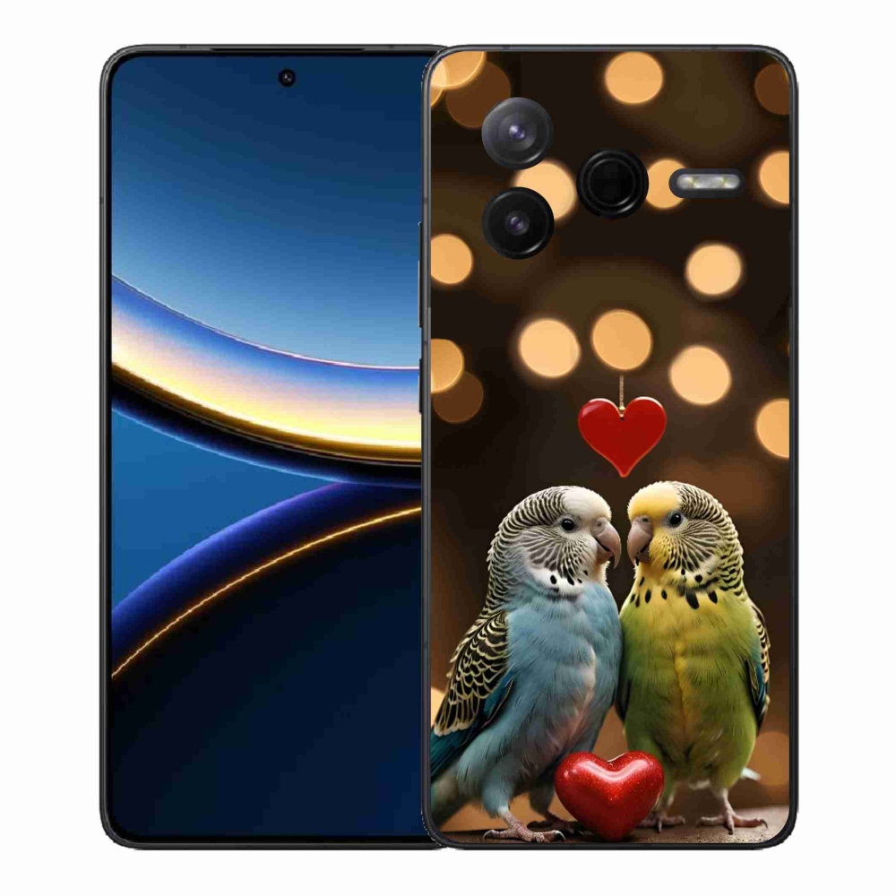 Gél borítás mmCase a Xiaomi Poco F7 Pro számára - szerelmes papagájok
