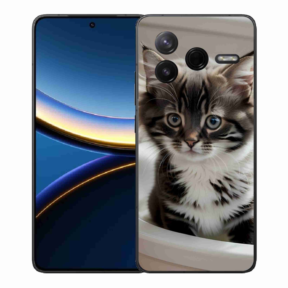Gél borítás mmCase a Xiaomi Poco F7 Pro számára - kíváncsi cica