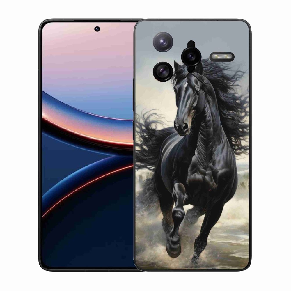Gél borítás mmCase a Xiaomi Poco F7 Ultra - futó fekete lóhoz