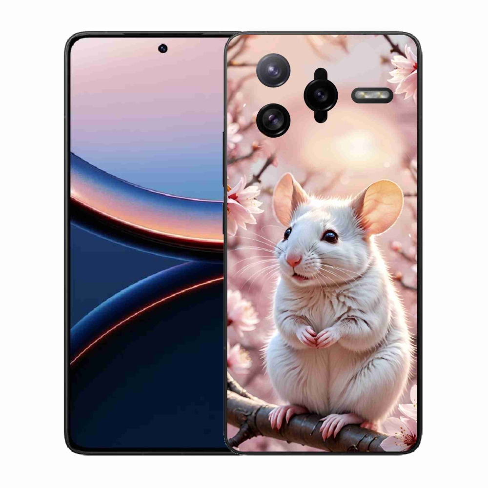 Gél borító mmCase a Xiaomi Poco F7 Ultra számára - fehér egér az ágon