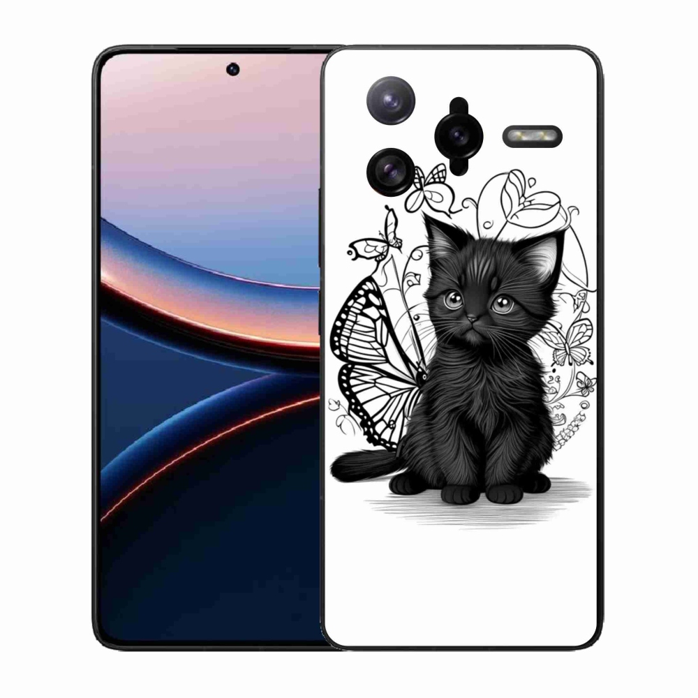 Gél borítás mmCase a Xiaomi Poco F7 Ultra számára - fekete cica