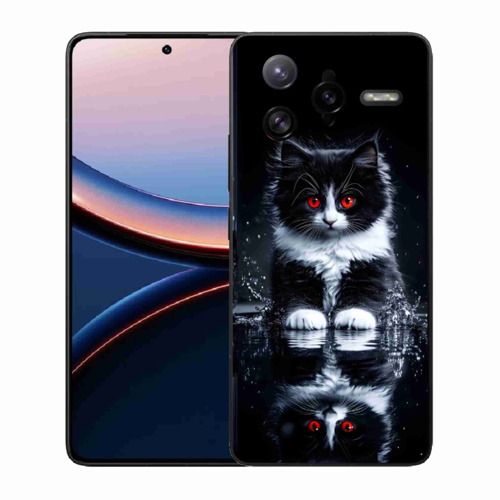 Gél borítás mmCase a Xiaomi Poco F7 Ultra számára - fekete és fehér cica