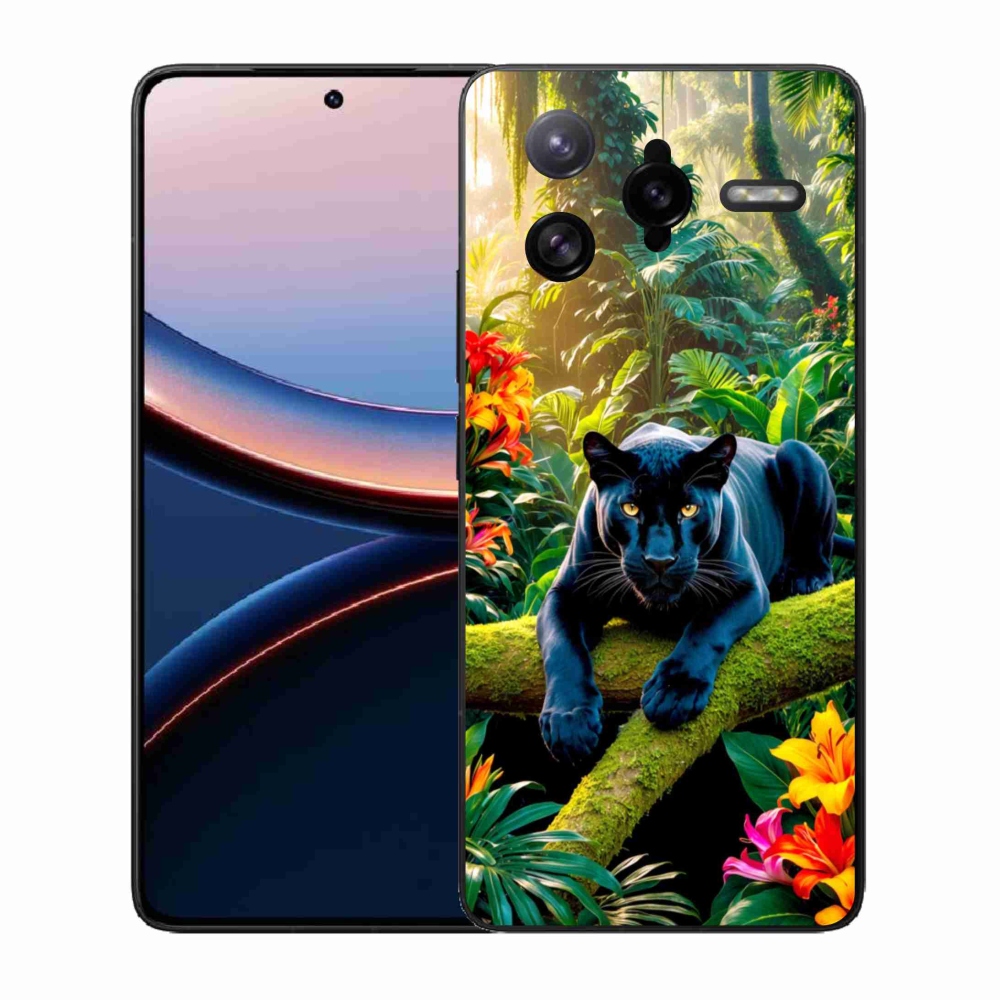 Gél borítás mmCase a Xiaomi Poco F7 Ultra számára - fekete párduc a dzsungelben