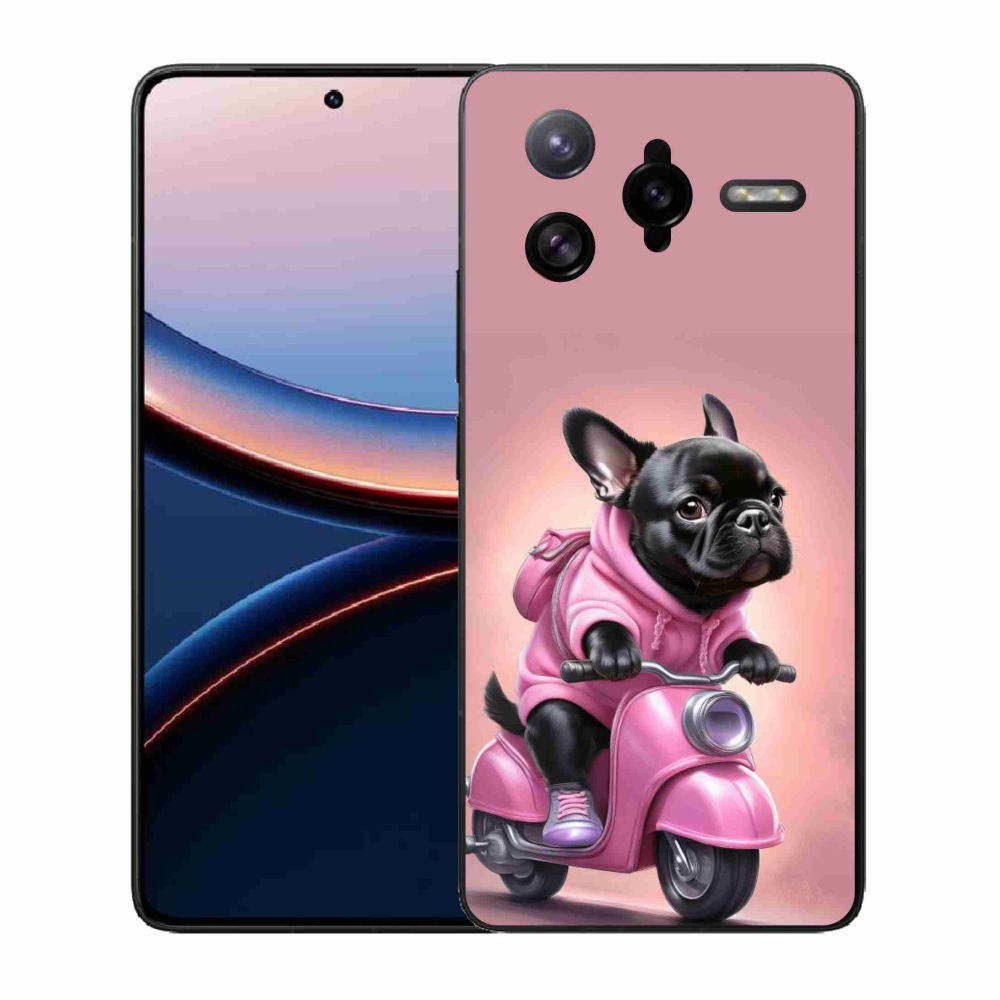 Gél borítás mmCase a Xiaomi Poco F7 Ultra számára - Francia bulldog egy robogón