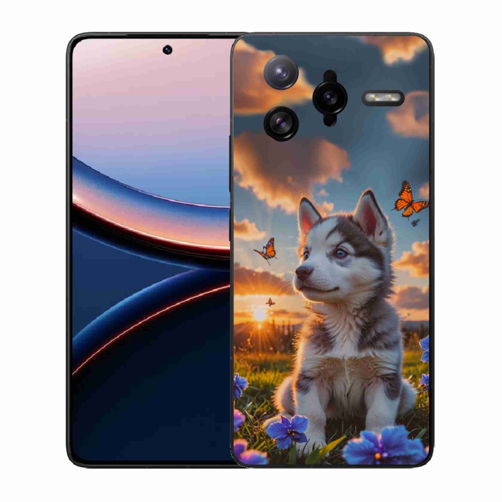 Gél borítás mmCase a Xiaomi Poco F7 Ultra számára - husky a naplementében
