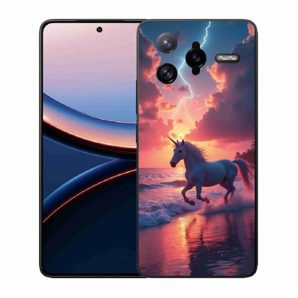 Gél borítás mmCase a Xiaomi Poco F7 Ultra számára - egyszarvú a tengerparton