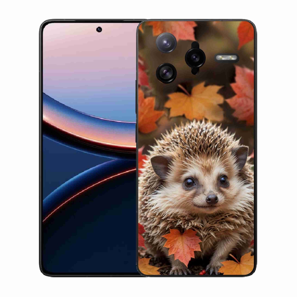 Gél borító mmCase a Xiaomi Poco F7 Ultra számára - sün a levelekben