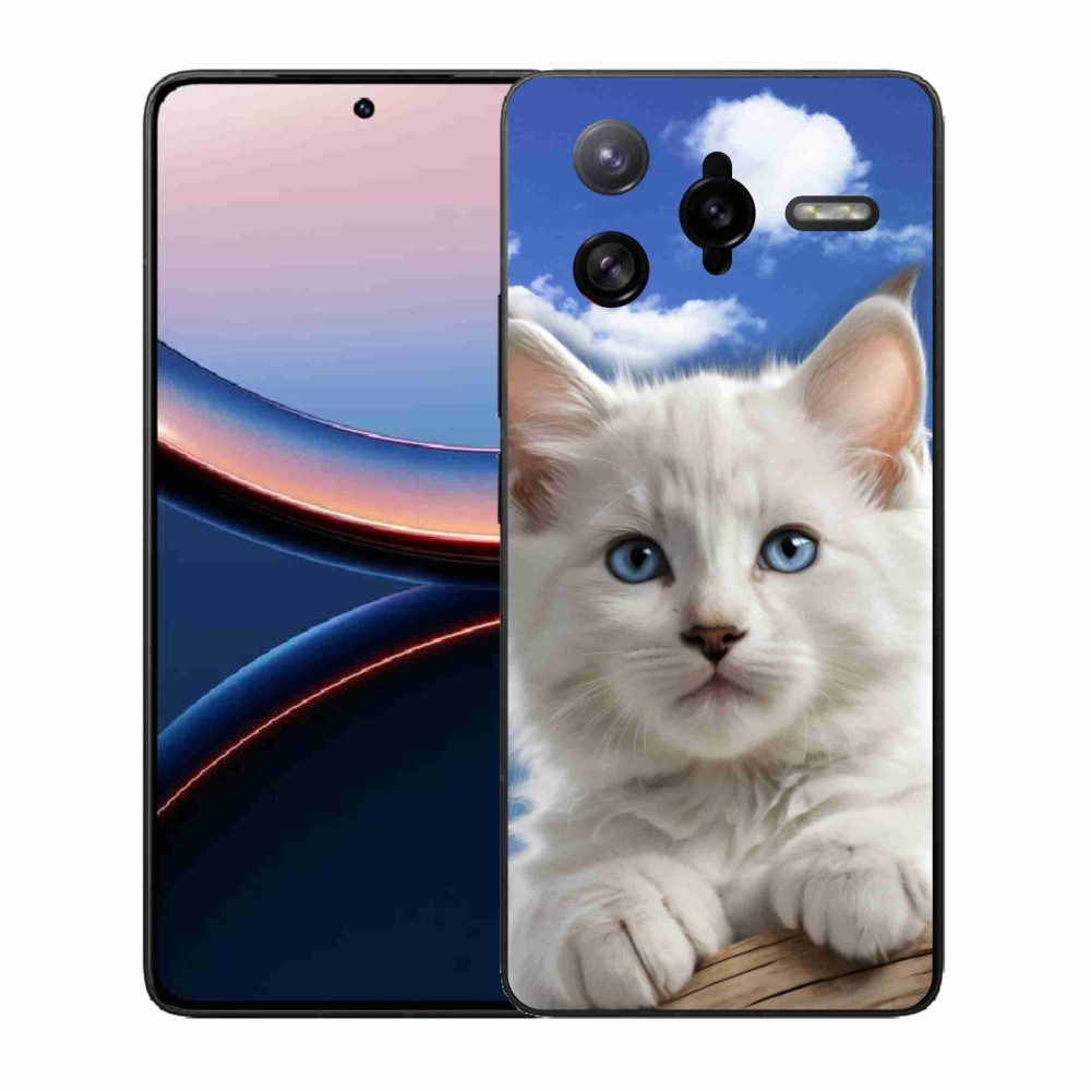 Gél borítás mmCase a Xiaomi Poco F7 Ultra számára - cica és felhők