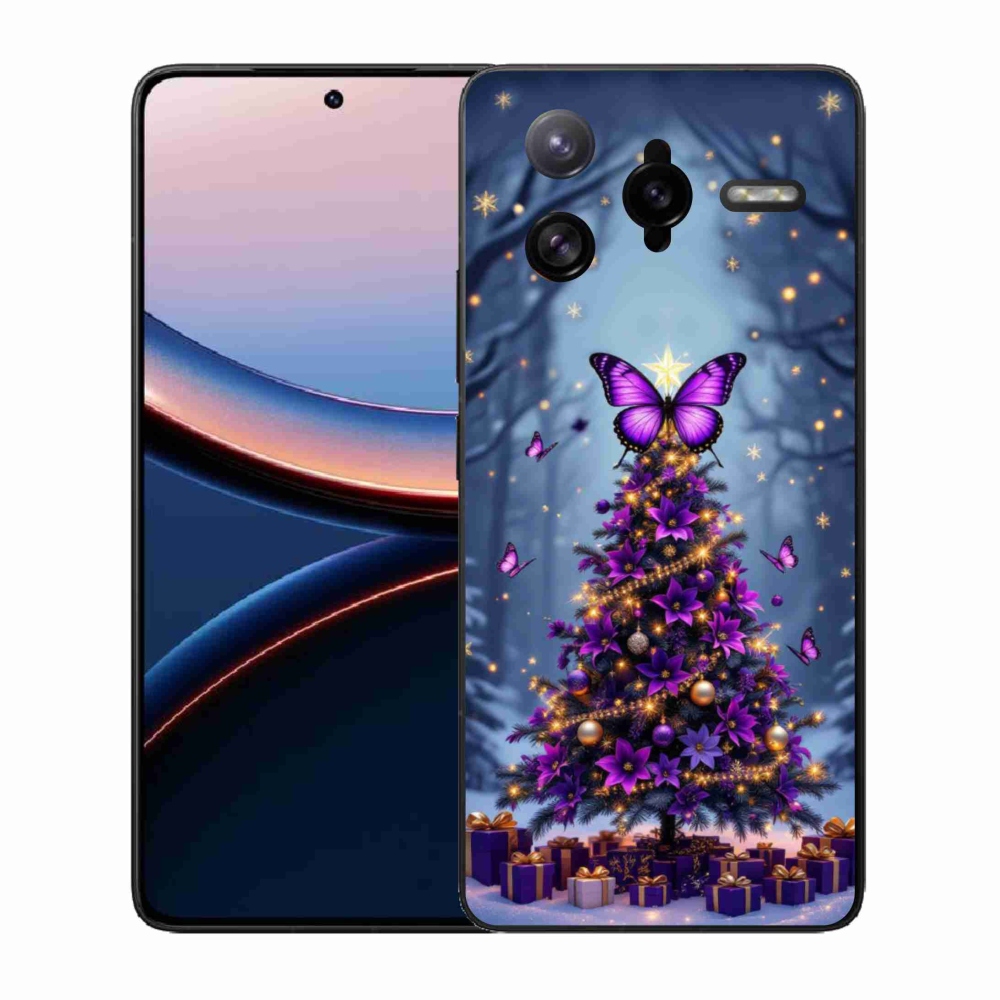 Gél borítás mmCase a Xiaomi Poco F7 Ultra számára - pillangó karácsonyfa