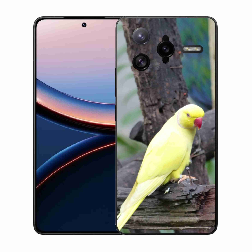 Gél borítás mmCase a Xiaomi Poco F7 Ultra készülékhez - papagáj alexander sárga