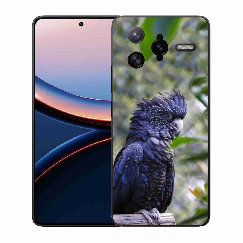 Gél borítás mmCase a Xiaomi Poco F7 Ultra számára - papagáj kakadu fekete
