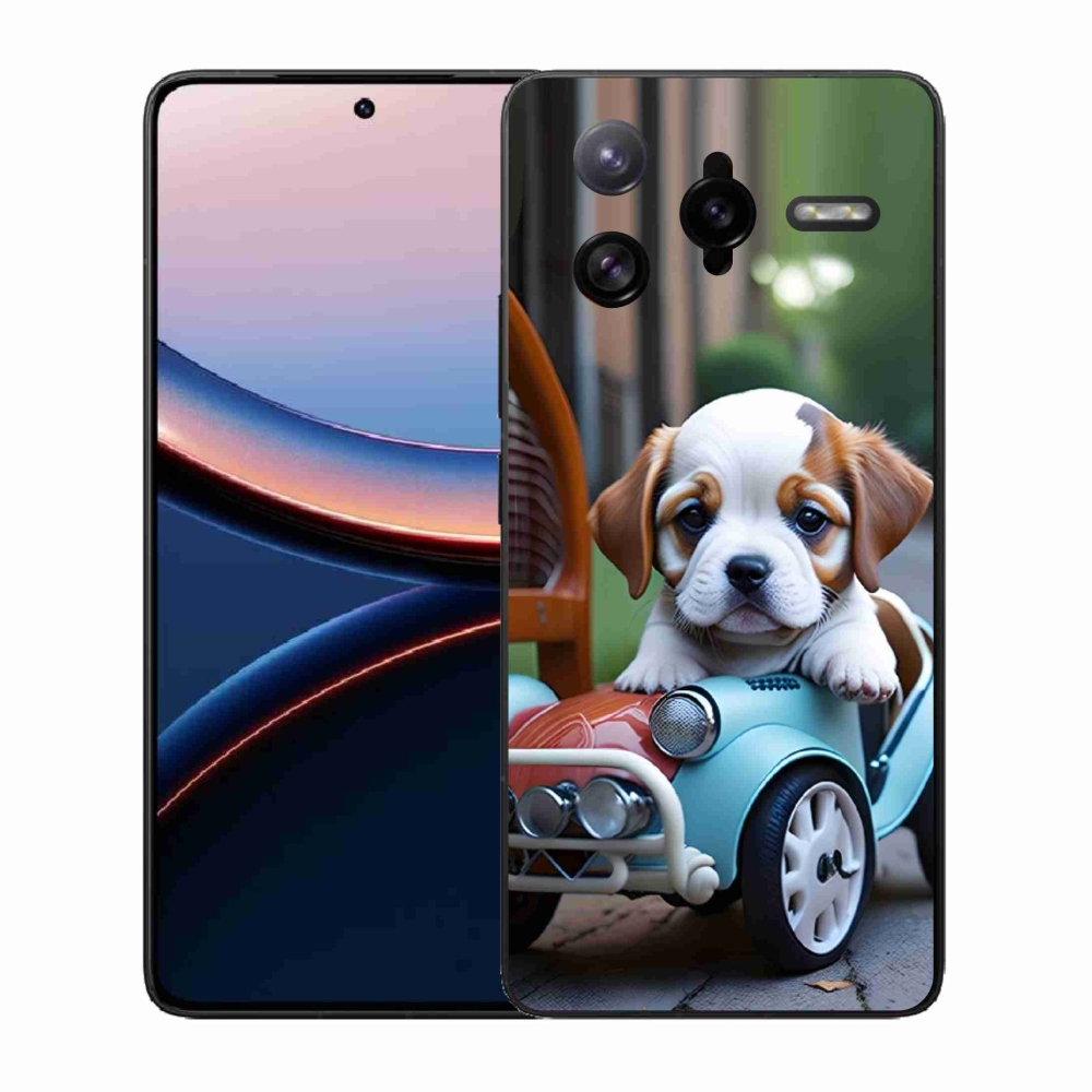 Gél borítás mmCase a Xiaomi Poco F7 Ultra - kiskutya retro autóban