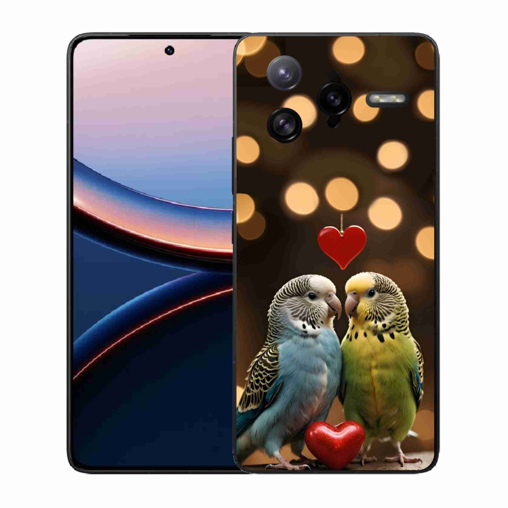 Gél borítás mmCase a Xiaomi Poco F7 Ultra számára - szerelmes papagájok