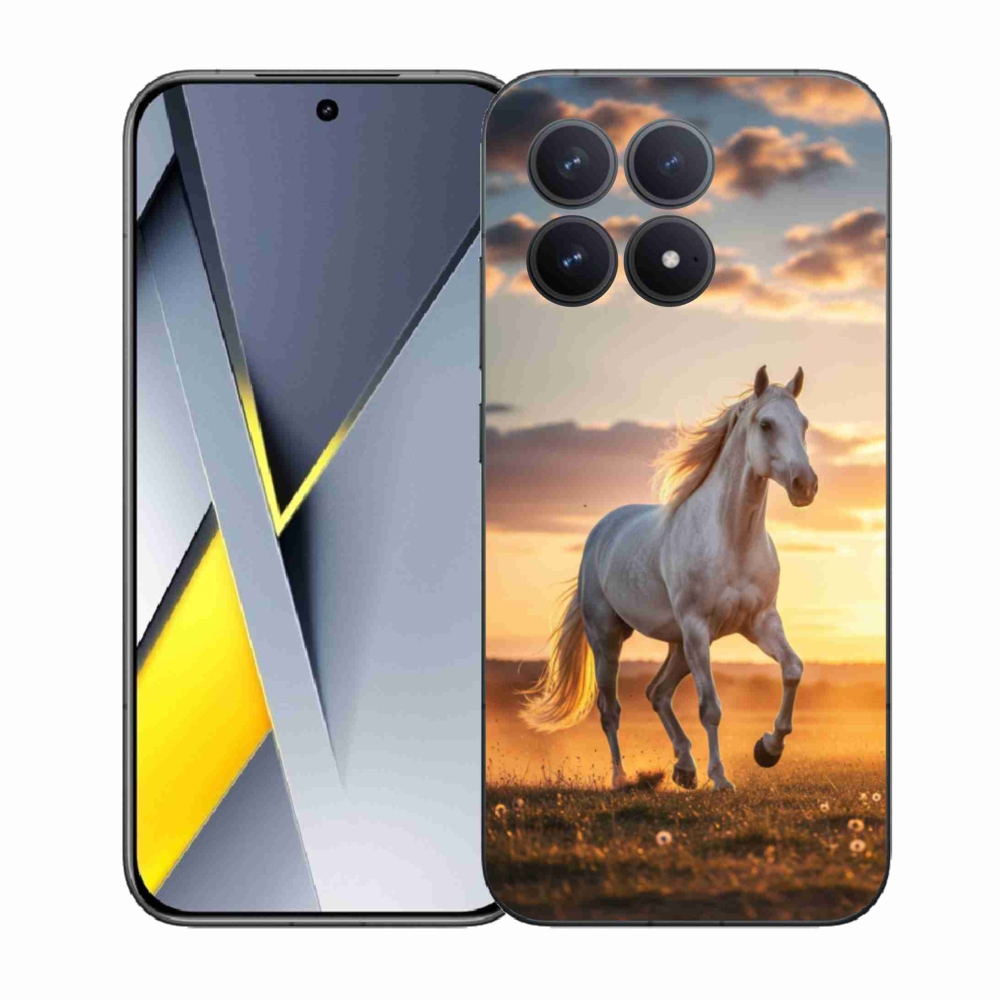 Gél borítás mmCase a Xiaomi Poco F8 Pro számára - futó fehér ló 2
