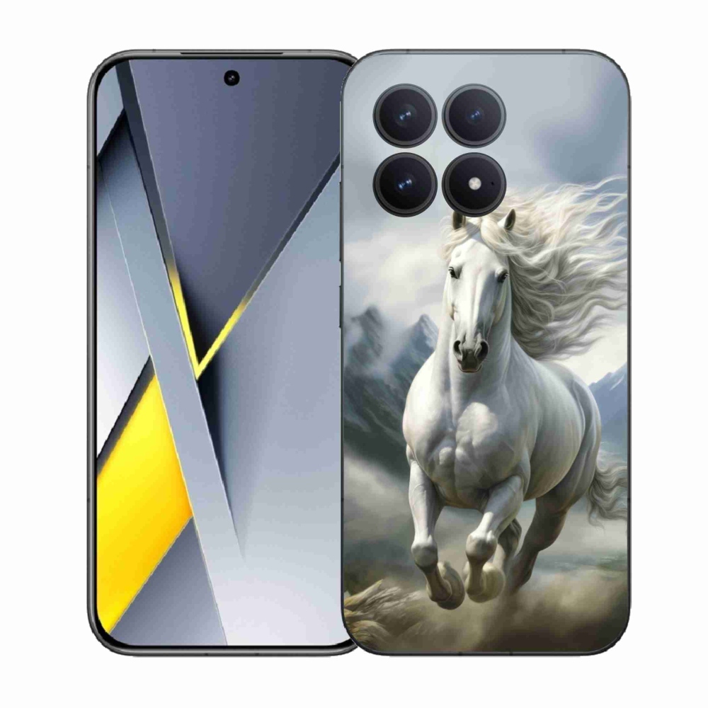 Gél borítás mmCase a Xiaomi Poco F8 Pro számára - futó fehér ló 3