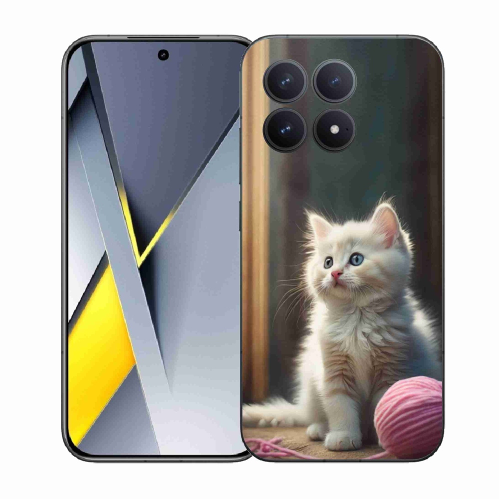 Gél borítás mmCase a Xiaomi Poco F8 Pro készülékhez - fehér cica 2