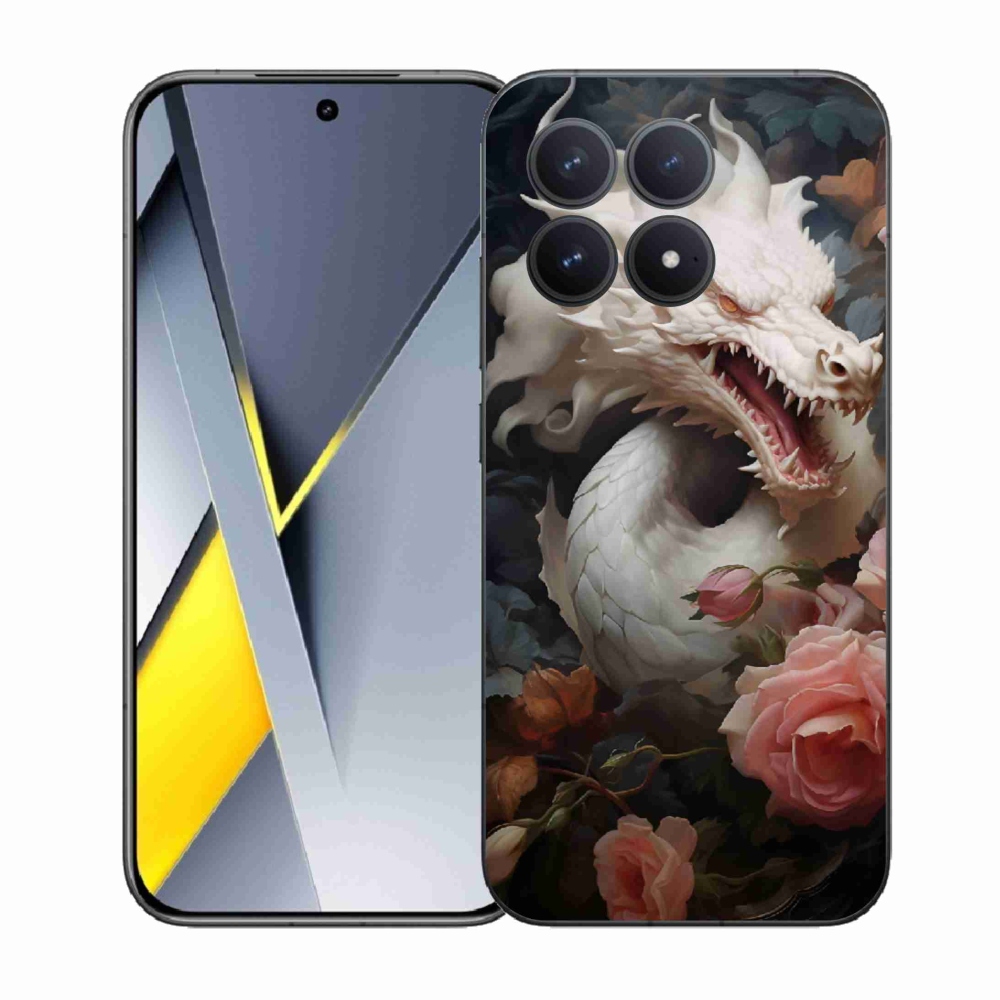 Gél borítás mmCase a Xiaomi Poco F8 Pro készülékhez - fehér sárkány
