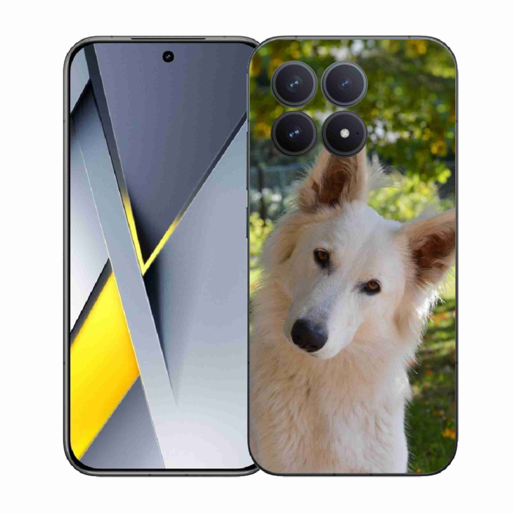 Gél borítás mmCase a Xiaomi Poco F8 Pro számára - fehér Svájci juhász 1