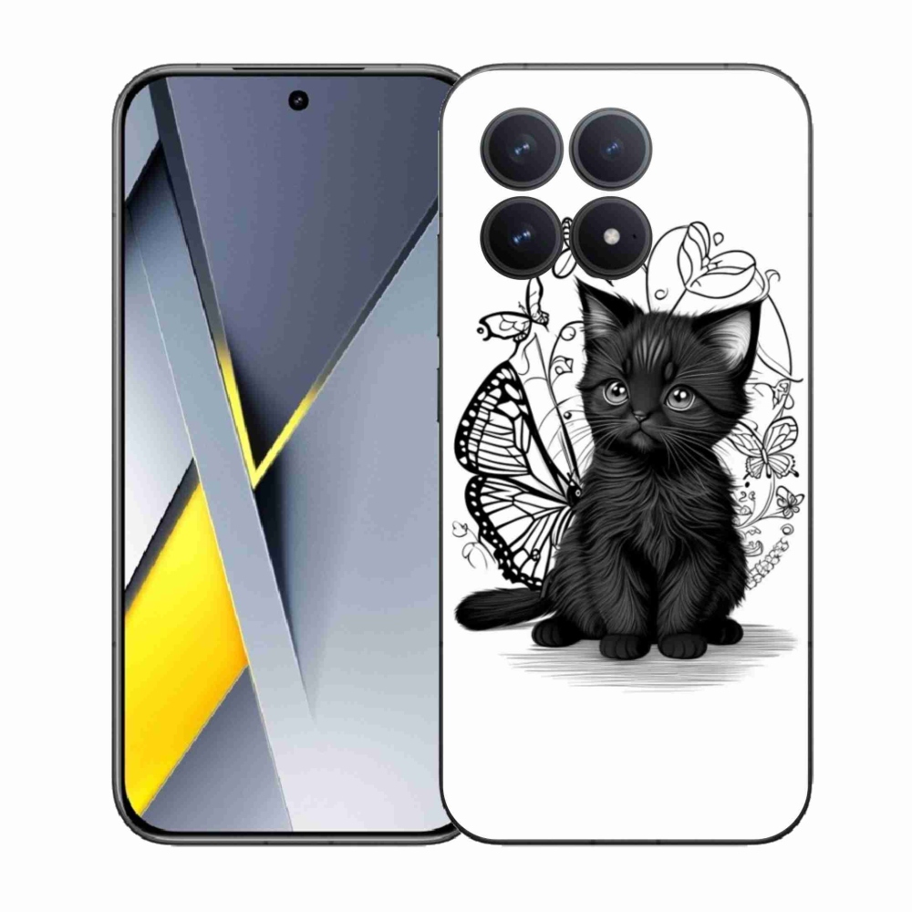 Gél borítás mmCase a Xiaomi Poco F8 Pro számára - fekete cica