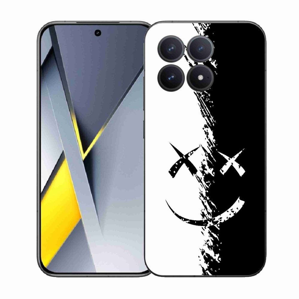 Gél borítás mmCase a Xiaomi Poco F8 Pro számára - fekete-fehér mosolygó