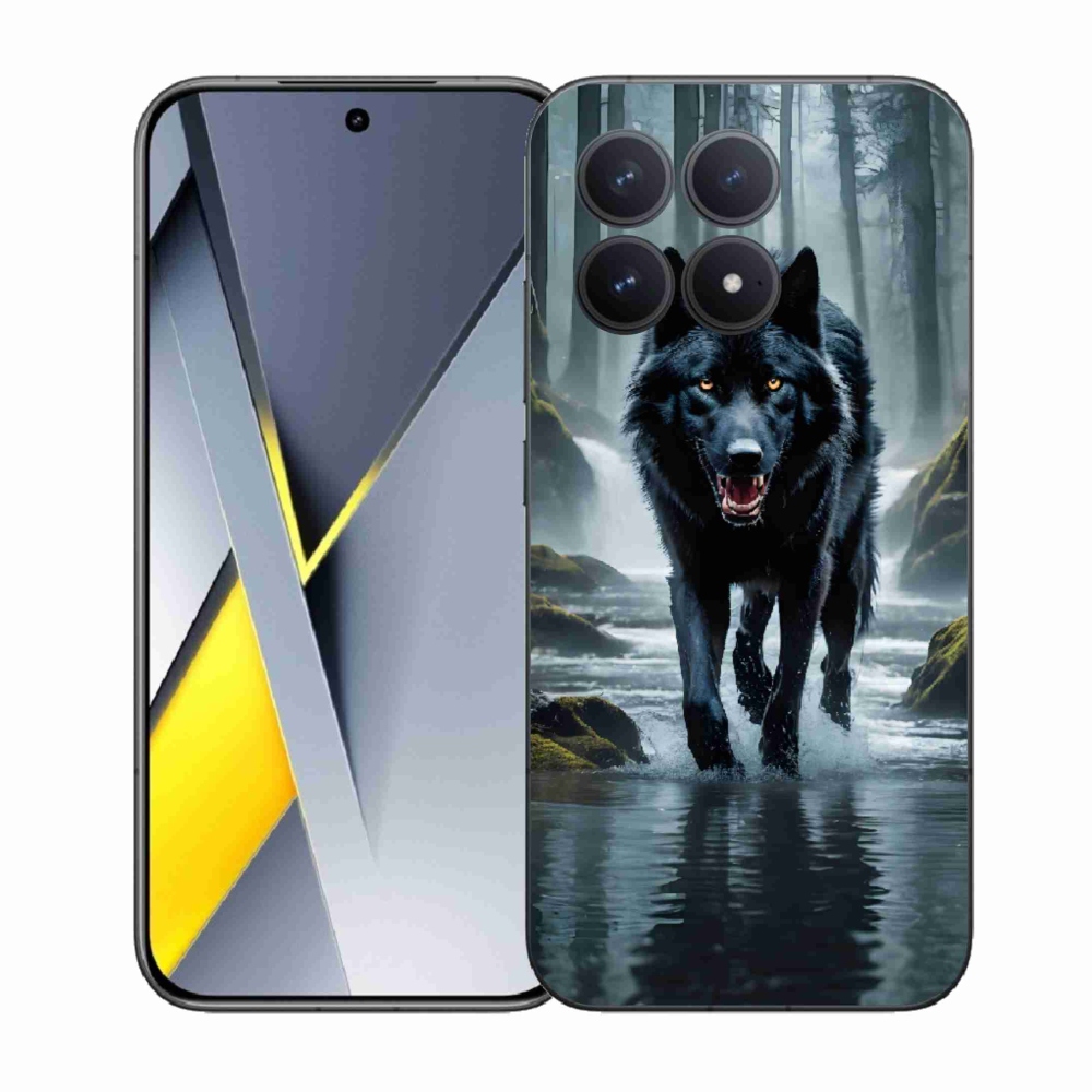 Gél borítás mmCase a Xiaomi Poco F8 Pro számára - fekete farkas