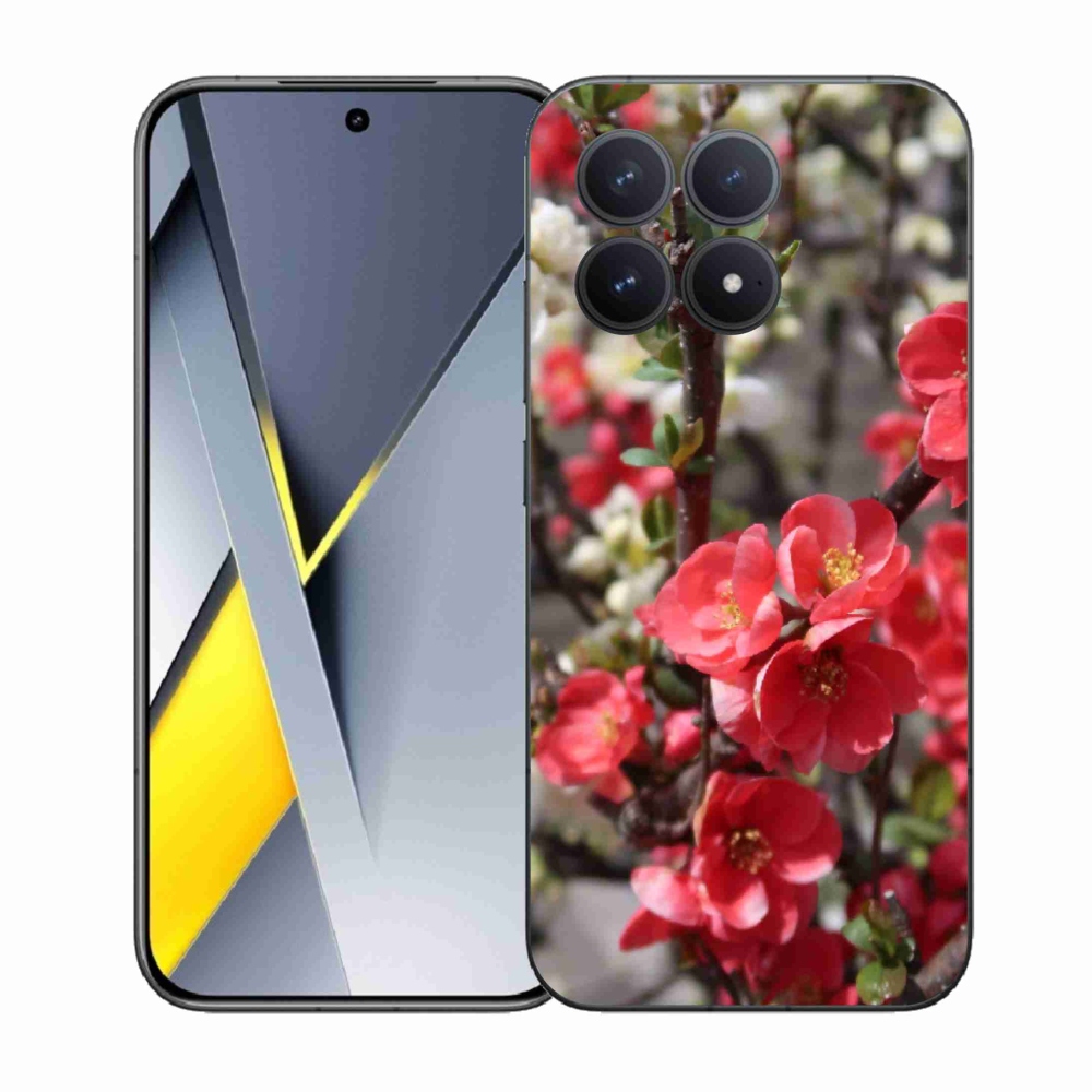 Gél borítás mmCase a Xiaomi Poco F8 Pro számára - piros virágok