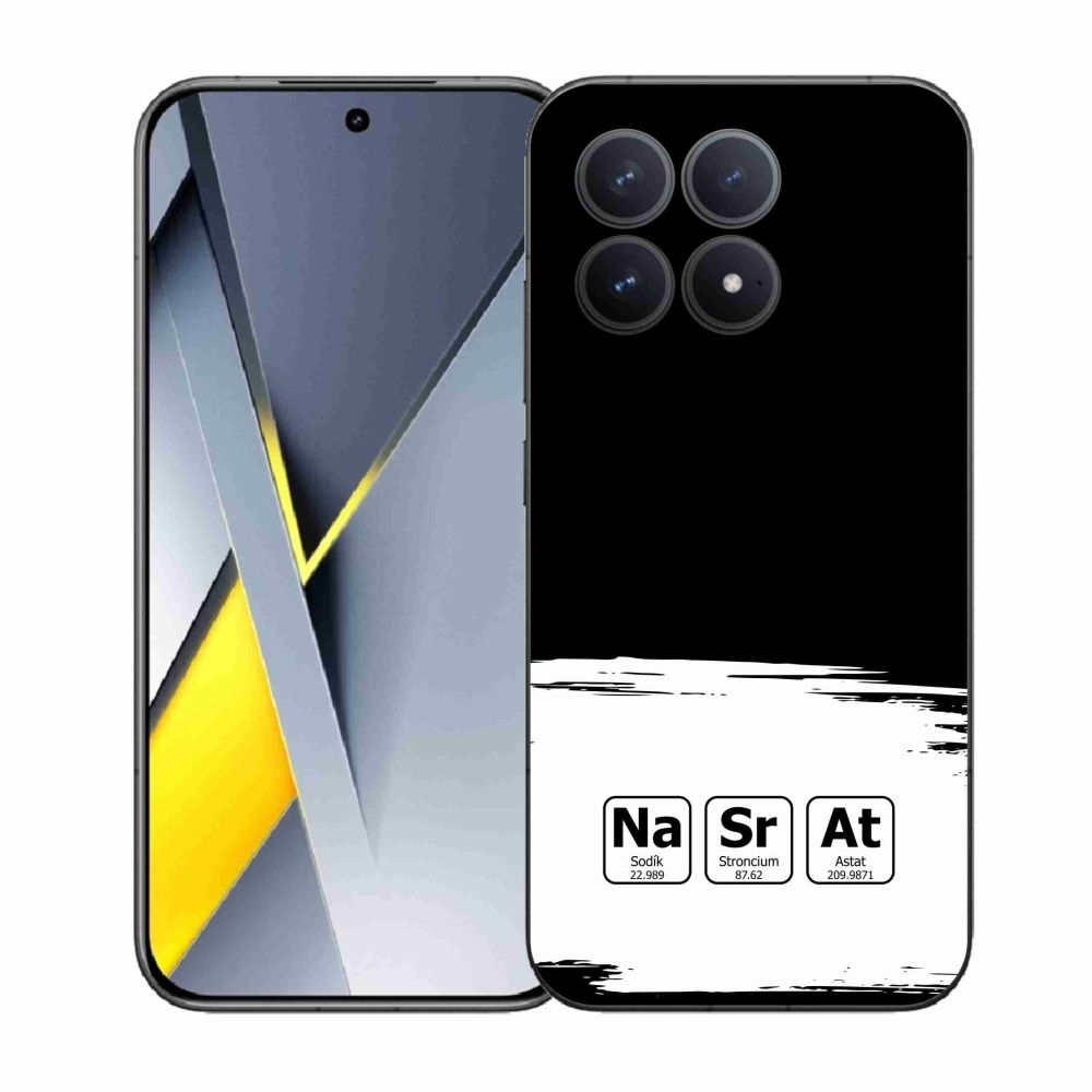 Gél borító mmCase a Xiaomi Poco F8 Pro - kémiai elemek fehér és fekete háttérrel