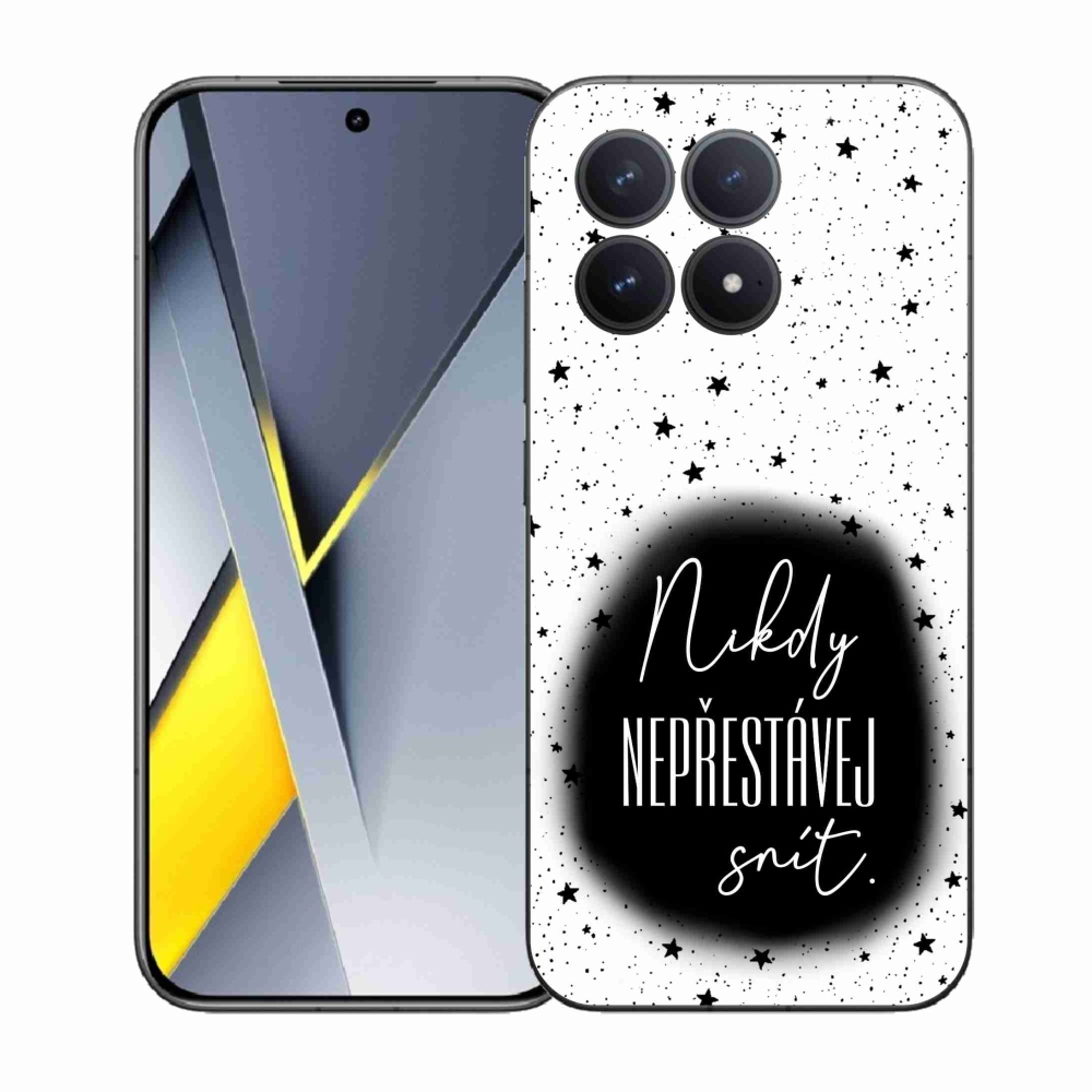 Gél borítás mmCase a Xiaomi Poco F8 Pro számára - idézet 1 fekete és fehér háttérrel