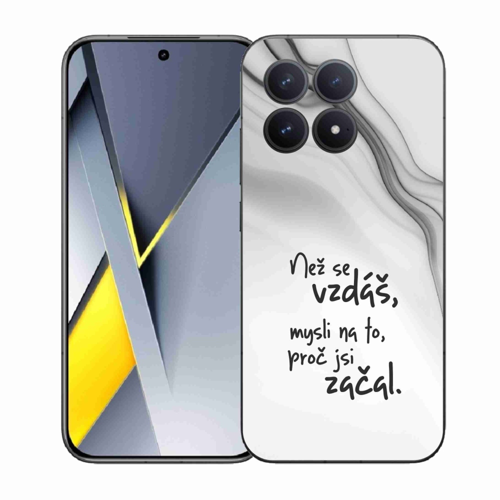 Gél borítás mmCase a Xiaomi Poco F8 Pro készülékhez - idézet 2 fehér háttér